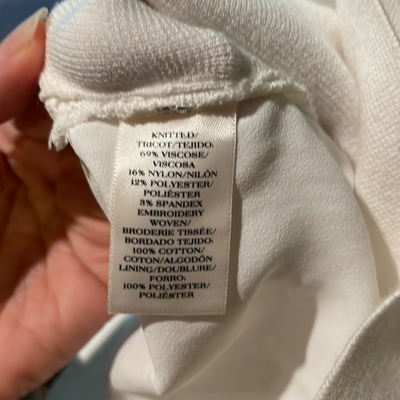 Ann Taylor Half Sleeve Eyelet Back Shift Dress in White Size Extra Small - Picture 6 of 6